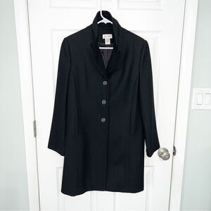 Kim Rogers Black fully lined long wool coat with pockets size 6
